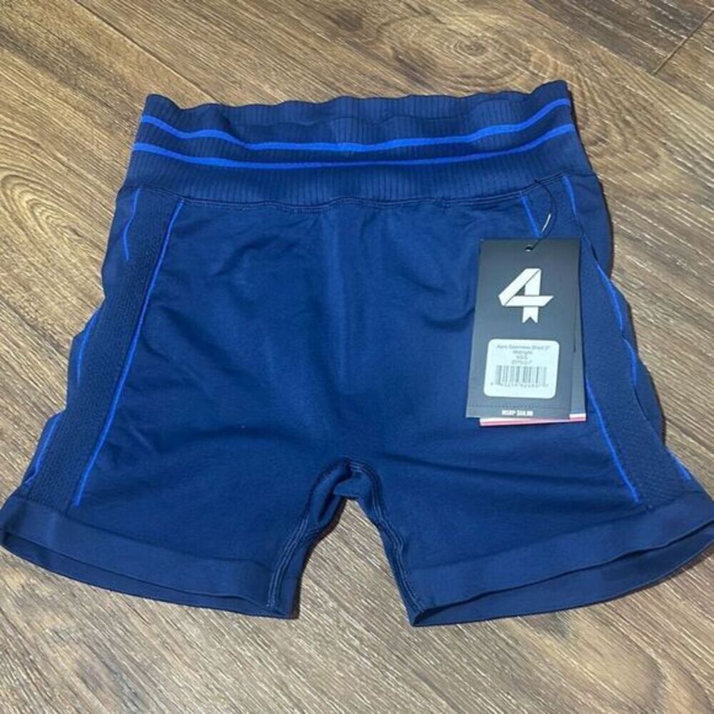 NWT FourLaps Womens Midnight Blue Aero Seamless Athletic Shorts Size XS-Small